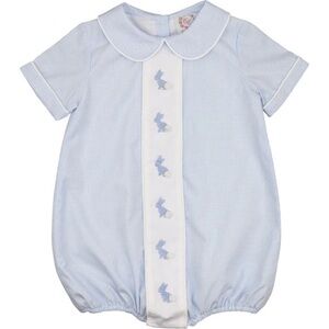 Blue Baby Romper with Bunny Accents